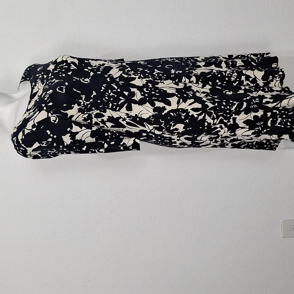 J.Crew Collection Black Ivory Preppy Lightweight Floral Knit Dress Size L - Picture 5 of 11